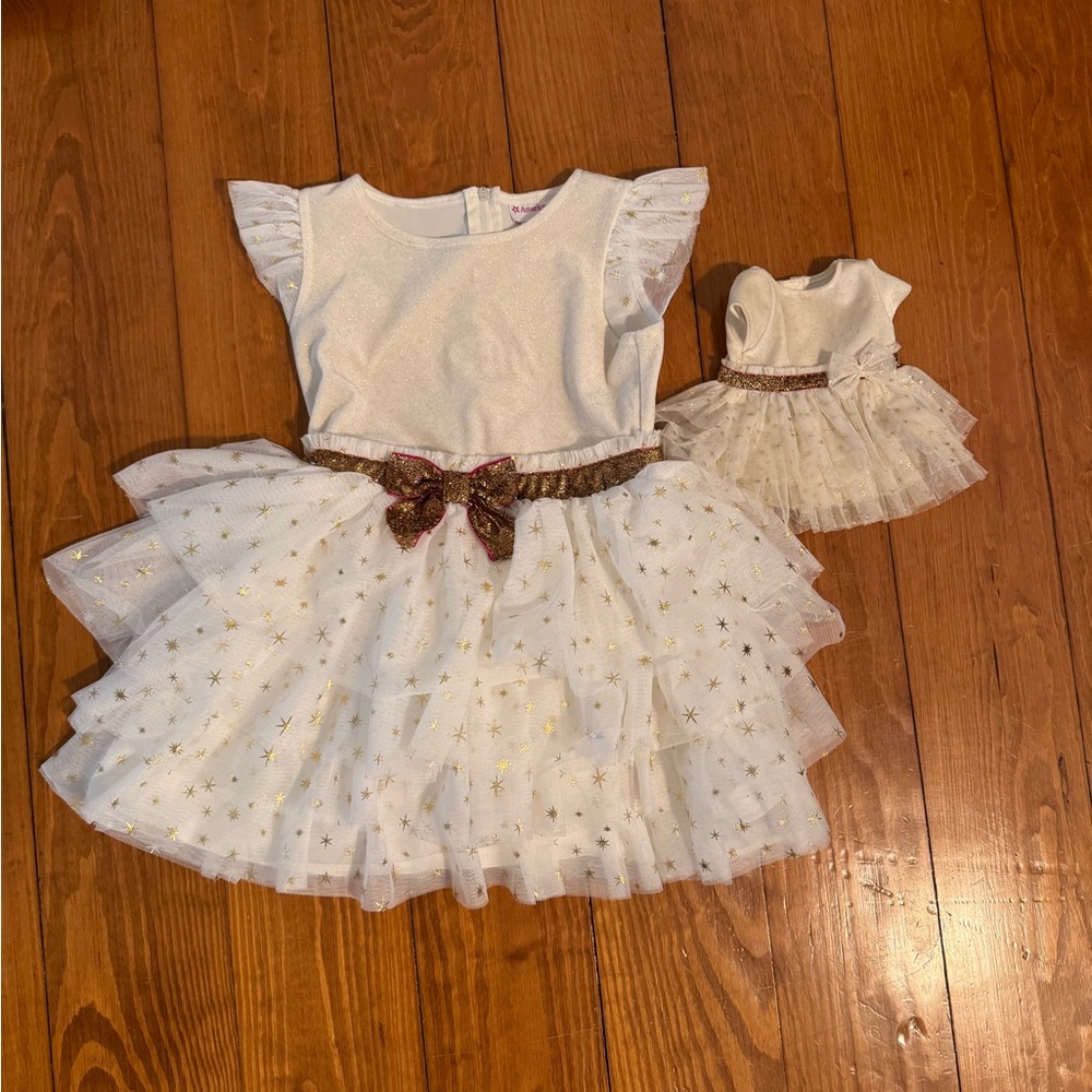 The American Girl Doll dress with bitty baby matching dress